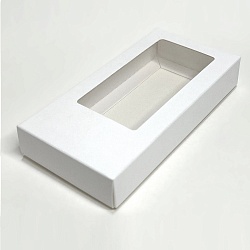 Коробка под дубайский шоколад с окном 15,5 см*7,5 см*2,5 см (Белая)