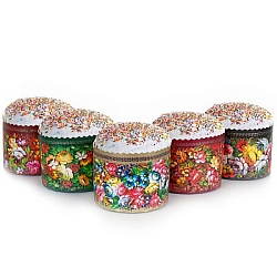 Форма бумажная для кулича "ЖОСТОВО МИКС" d= 13,4 см x h= 10 см